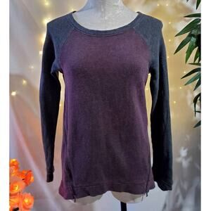 Lou & Grey Women's XS Side Zip Striped Colorblock Pullover Sweatshirt